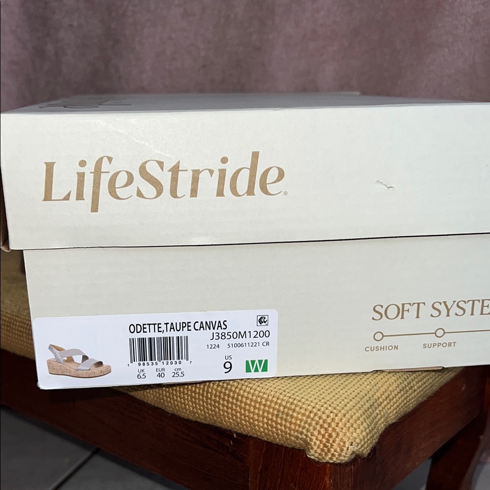 Life Stride Women's Taupe Wedge Sandals - Picture 7 of 7